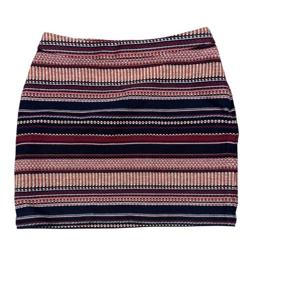 Hollister Southwest Stripe Mini Skirt Multicolor Cotton 00 - Picture 2 of 6